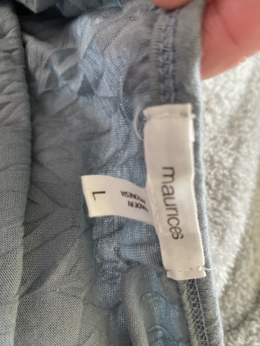 Maurices Crinkle Cami Lace Trim Large Slate Blue - Picture 4 of 5